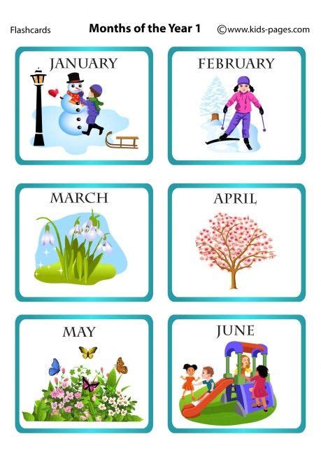 Months Of The Year 1 Flashcard Months In A Year Learning English For