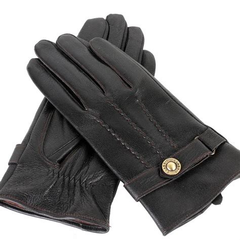 Genuine Leather Mens Winter Warm Gloves Men Fashion Black Real