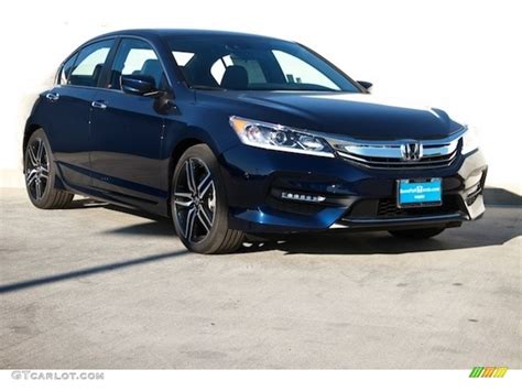 Sport se trim, crystal black pearl exterior and. 2017 Obsidian Blue Pearl Honda Accord Sport Sedan ...