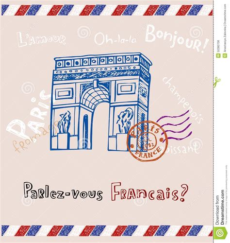 Paris Post Card Stock Vector Illustration Of Hipster 50380708