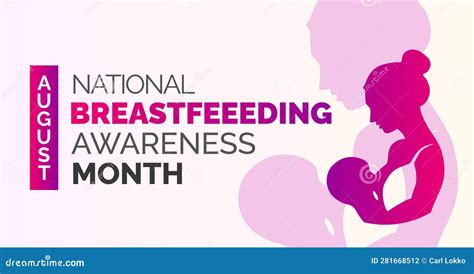 National Breastfeeding Awareness Month Banner August Vector Poster With Woman Breastfeeding An