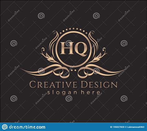 Initial Hq Beauty Monogram And Elegant Logo Design Stock Vector