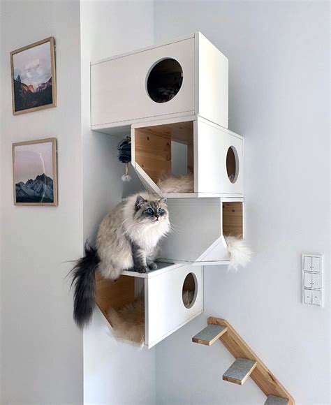 White Modular Cat House Etsy In 2020 Cat House Diy Cool Cat Beds