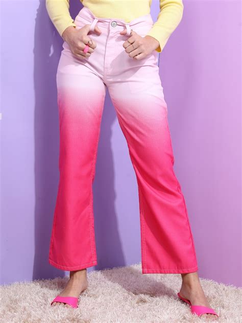 Buy Tokyo Talkies Pinkfuchsia Flared Jeans For Women Online At Rs816
