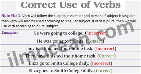 Correct Use Of Verbs How To Use Verbs Correctly Ilm Ocean