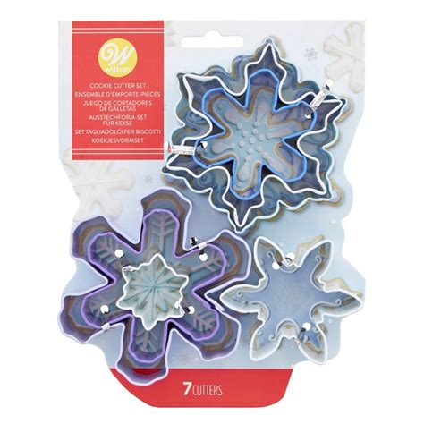 Snowflake Cookie Cutter Set Of 7 Christmas Cookie Cutters