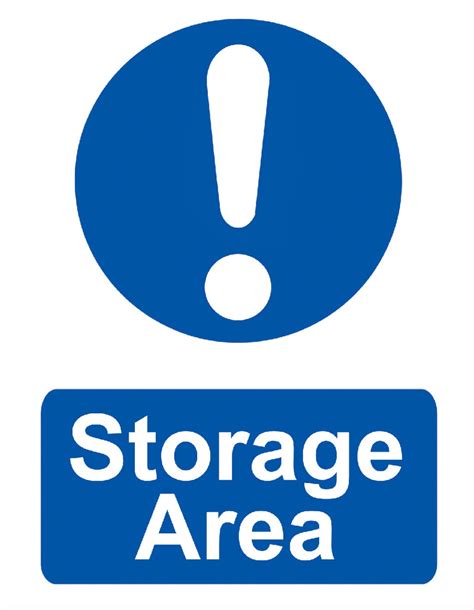 Safety Advice Warning Notice Blue Storage Area Sign Self Adhesive Gloss