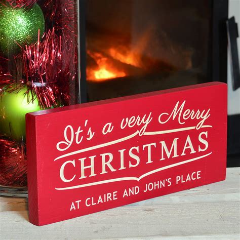 Personalised Very Merry Christmas Sign By Winning Works