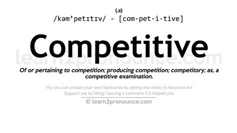 Pronunciation Of Competitive Definition Of Competitive Youtube