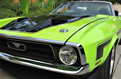 Bright Lime Green 1971 Ford Mustang Convertible