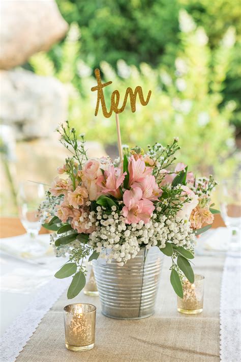 Simple wedding flowers for tables. gold glitter wedding table numbers // blush wedding ...