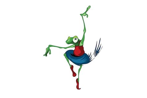 une grenouille danse illustration vectorielle vecteur premium
