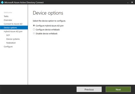 Azure Ad Connect Device Options Microsoft Entra Microsoft Learn