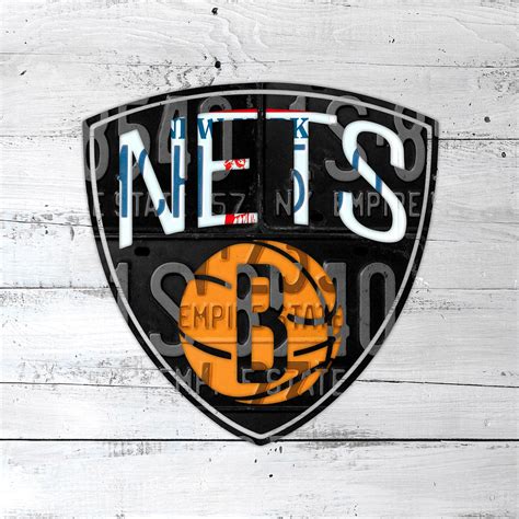 Brooklyn Nets Basketball Team Retro Logo Vintage Recycled New York