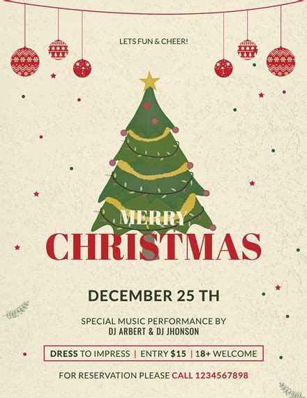 Free Christmas Party Promotion Flyer Template Word Psd Apple