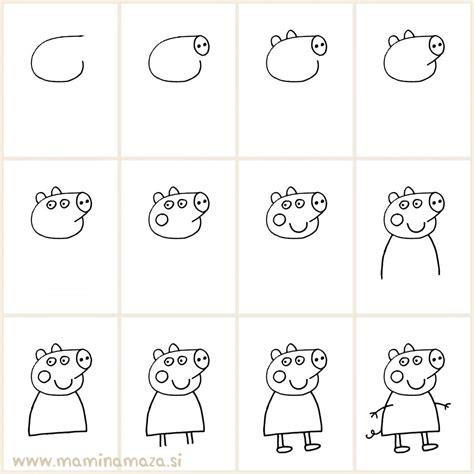 Kako Narisati Pujso Pepo Peppa Pig Drawing Drawing For Kids Peppa Pig