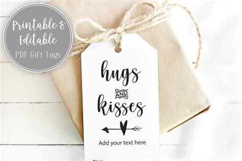 Printable Hugs And Kisses T Tags Valentines Day T Etsy