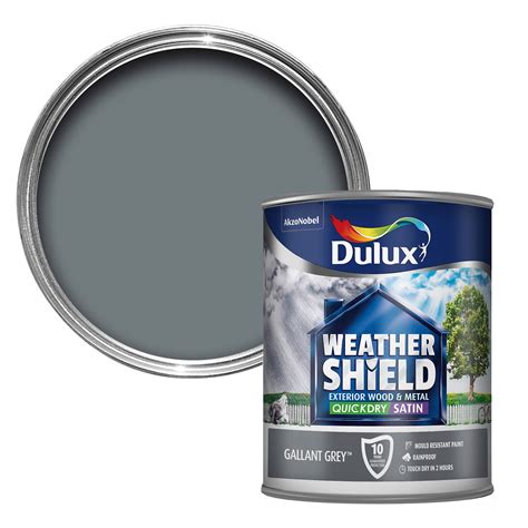 Dulux Weathershield Exterior Gallant Grey Satin Wood And Metal Paint