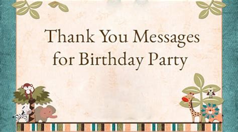 Thank You Messages For Birthday Party