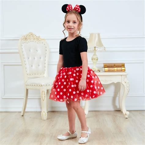Fancy Summer Girls Minnie Mouse Party Tulle Costume Dress In 2021