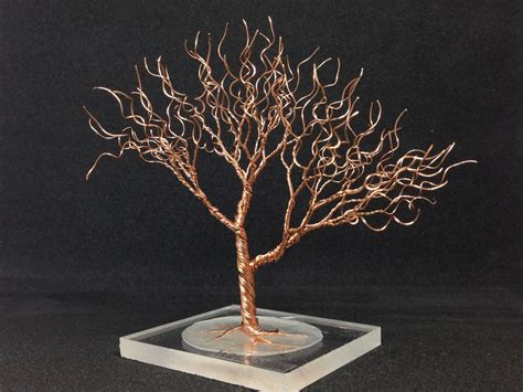 Copper Wire Tree Art Statue Minimal Miniature Wire Tree Of Etsy Ireland