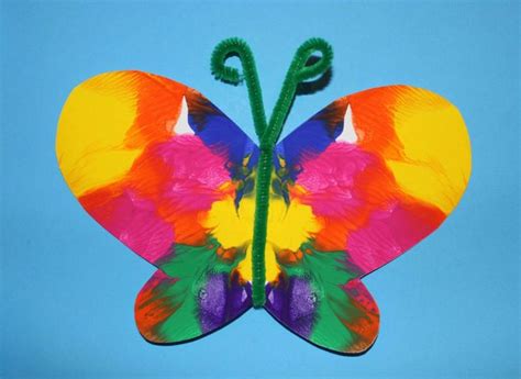 Symmetrical Painted Butterfly Craft Butterfly Art And Craft