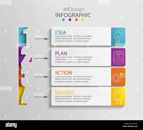 Paper Infographic Template With 4 Options For Presentation And Data