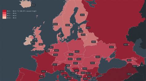 Highest Temperatures In Europe A Map And List Of Records