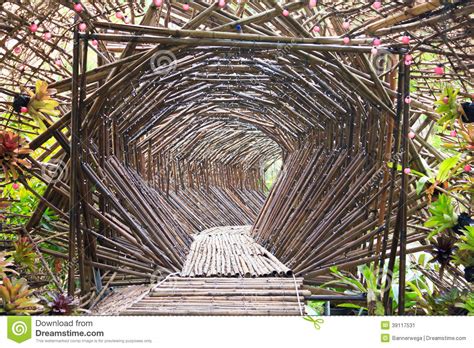 Bamboo Tunnel Bridge Stock Image 34064773