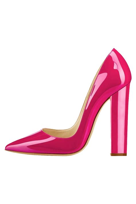 Only Maker Pink Pointed Toe Chunky Block Heel Pumps Shopperboard