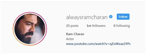 Ram Charan Crosses A Milestone On Instagram