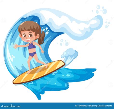 A Surfer Girl Character Stock Vector Illustration Of Clipart 129408900