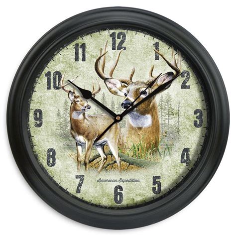 115 Whitetail Deer Wall Clock Deer Wall Hunting Ts Tabletop