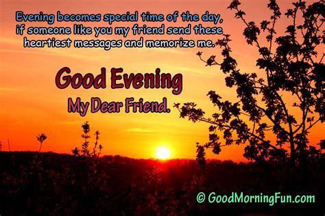 Beautiful Good Evening Quote For A Friend Evening Quotes Good
