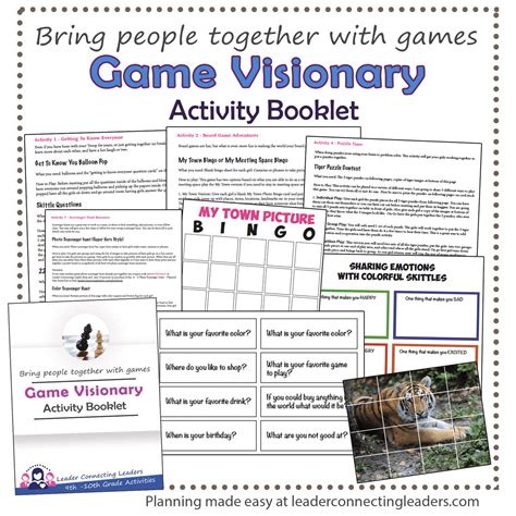 Game Visionary Activity Booklet Leader Connecting Leaders