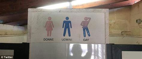 Italian Hotel Displays Separate Gay Icon On Toilet Sign Daily Mail