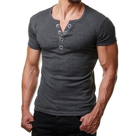 2018 Fashion Spring Mens Short Sleeves T Shirts Stylish Luxury Men V Neck Cotton T Shirt Male