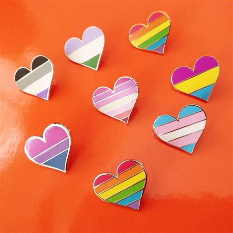 celebrate pride with our enamel heart pins and lgbtqia buttons