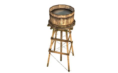 Medieval Wooden Water Tower 3d Model 8 Obj Fbx C4d 3ds Unknown