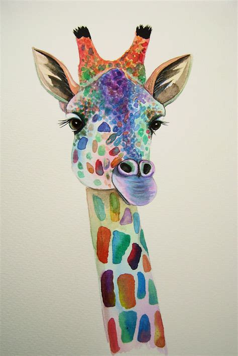 Giraffe Painting Watercolour Painting Of A Colourful Gira Flickr