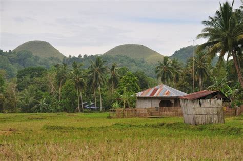 Farmland Fronts The Chocolate Hills Bohol Island Philippines Photo