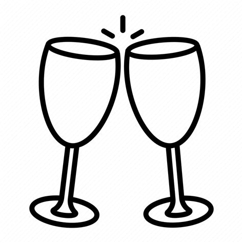 Clinking Drink Glass Romance Wineglass Icon Download On Iconfinder