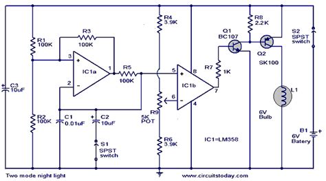Cddx circuit netlist png image svg image. Two mode night light circuit - Working,Circuit DIagram