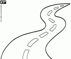 Colorear tus dibujos colorear 87 dibujos varios gratis. Una carretera de dos carriles para colorear, pintar e imprimir