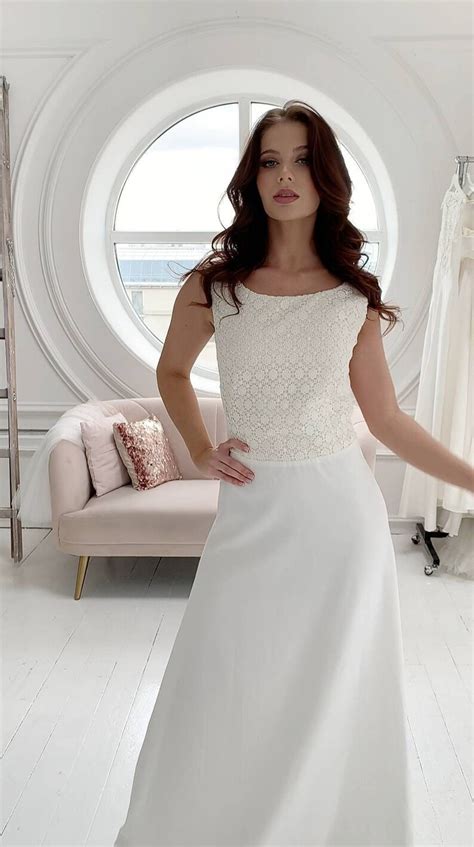 Ready To Ship Wedding Dress Lace Simple Short Sleeve Etsy