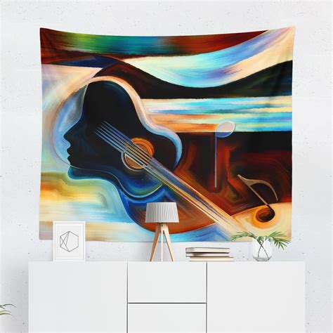 Music Wall Tapestry Music Wall Decor, Music Wall Art, Hanging Guitars