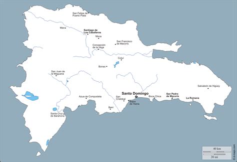 Mapa De La República Dominicana Mapa Físico Geográfico Político