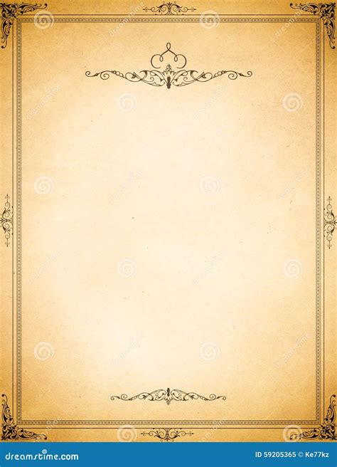 Old Paper With Decorative Vintage Border Stock Photography