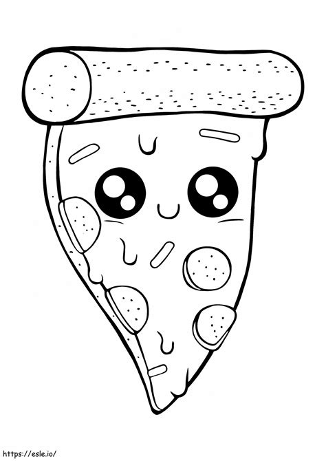 Smiling Pizza Coloring Page