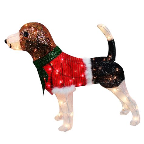 Holiday Living Dog Sculpture With White Incandescent Lights In The